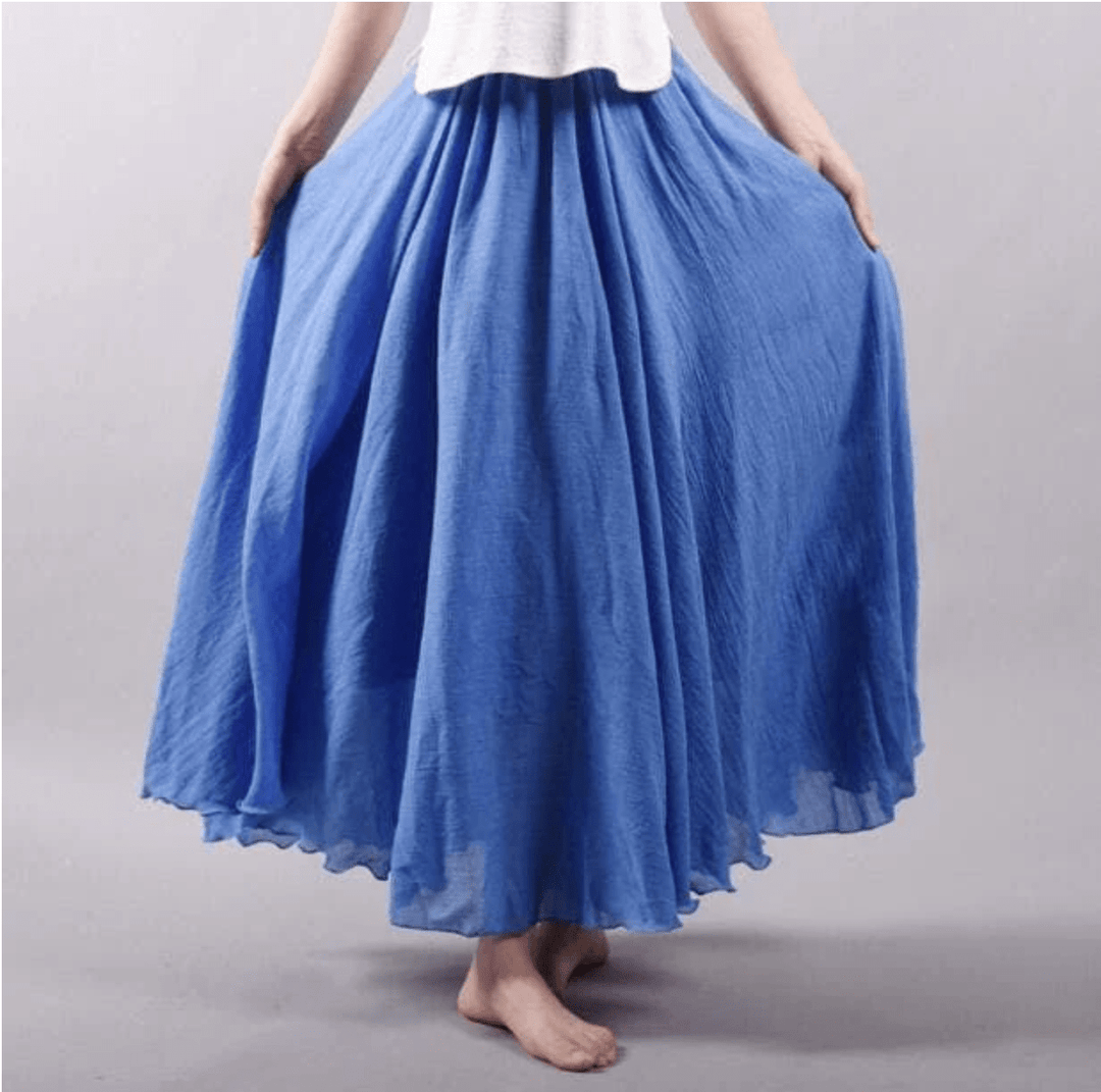 Elegante Bohemian Linnen Maxi Rok 1