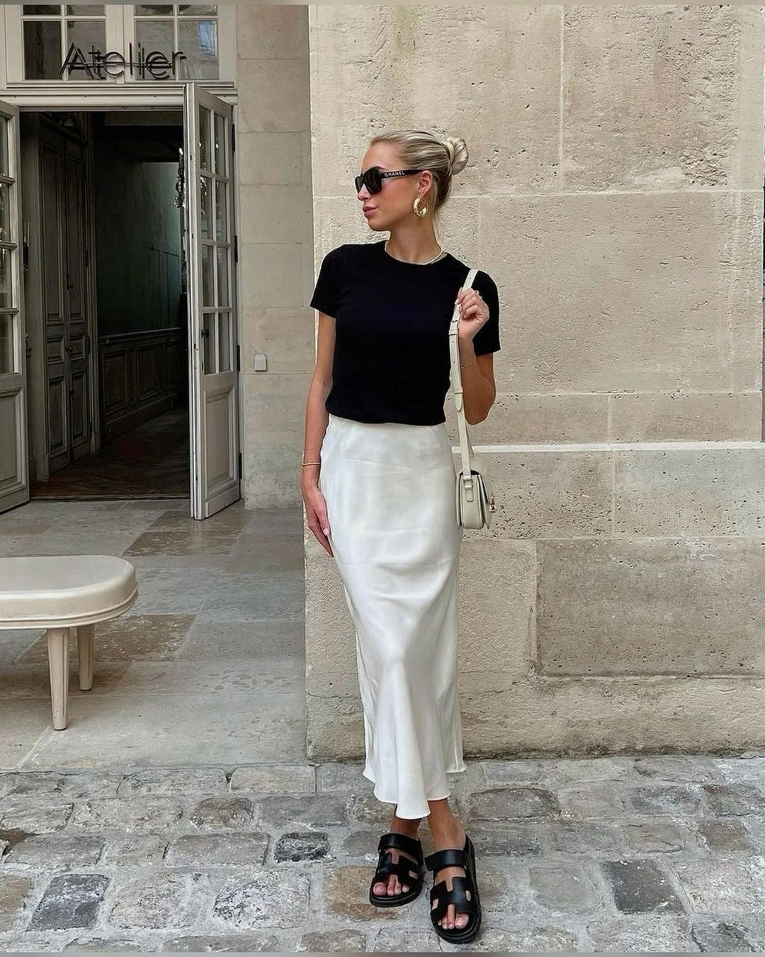 Adrianne | Maxi Rok Satijn Look met Subtiele Glans - Comfy & Luchtig 4