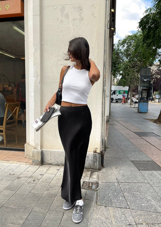 Adrianne | Maxi Rok Satijn Look met Subtiele Glans - Comfy & Luchtig 5