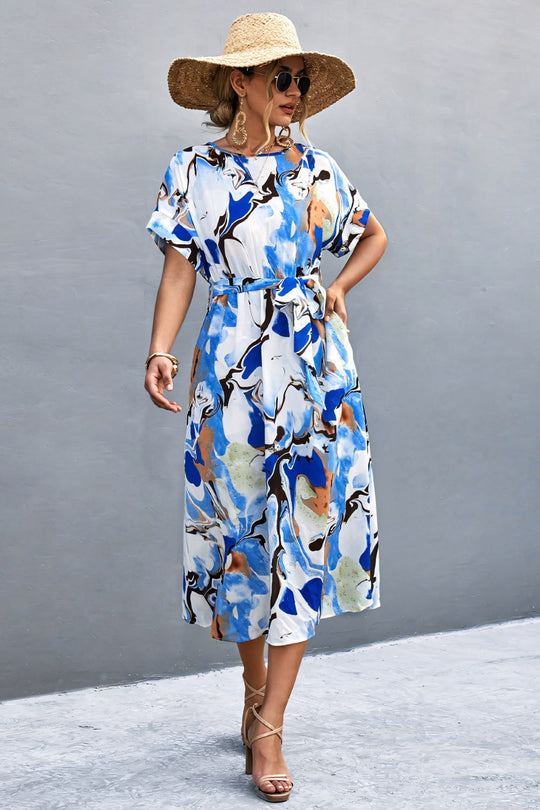 Dames Midi Jurk Elegante A-Lijn met Strikdetail - Stijlvolle Zomerjurk-6