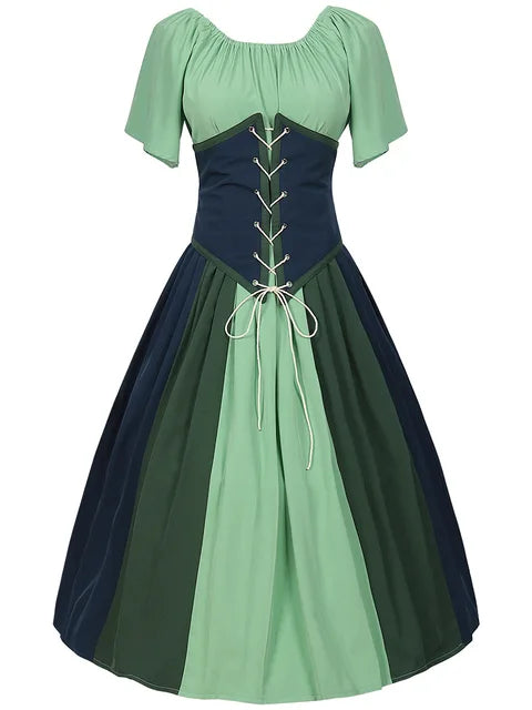 Variant image for Dames Lange Jurk Gotische Maxi Met Victoriaanse Veter - Elegante Renaissance Stijl-13