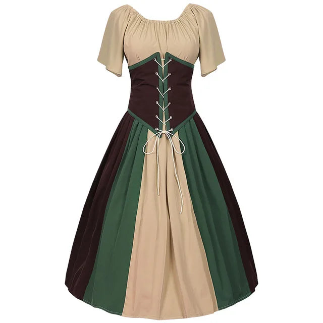 Variant image for Dames Lange Jurk Gotische Maxi Met Victoriaanse Veter - Elegante Renaissance Stijl-1