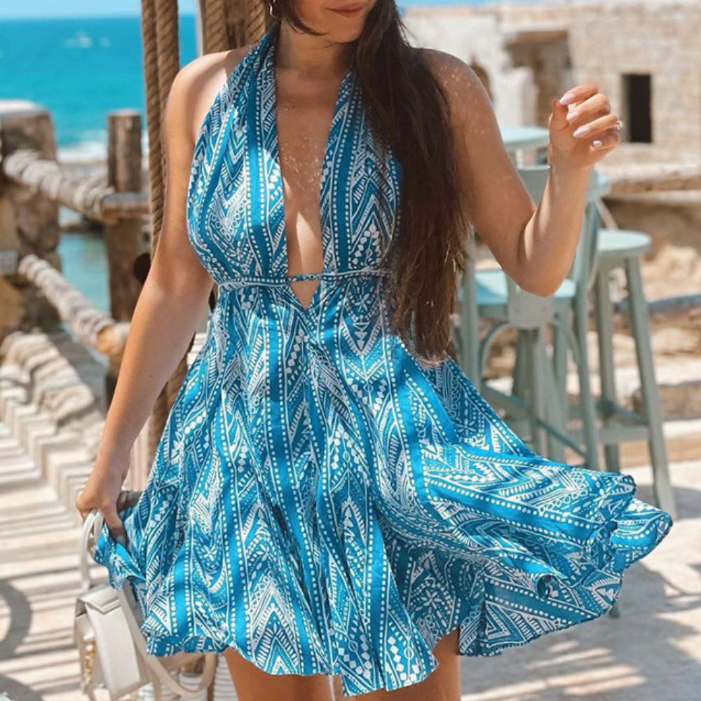 Mini Zomerjurkje met Halterhals en Rugloos model voor Dames - Chiquita