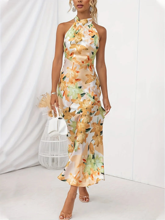 Dames Lange Jurk Bloemenprint Elegante Zomerstijl - Sophie-1