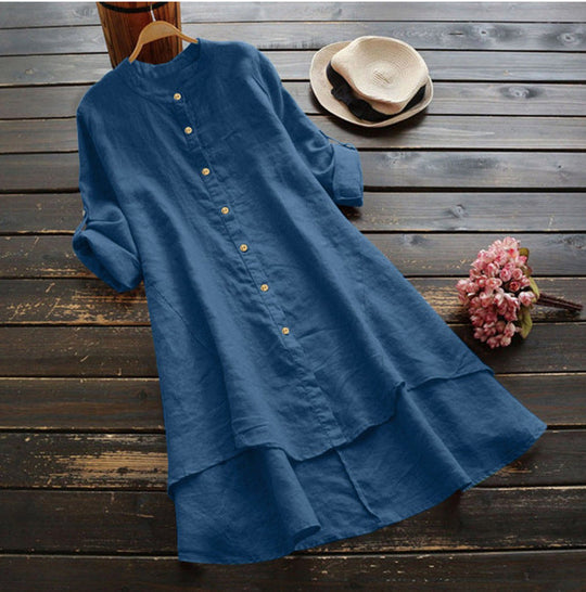 Variant image for Dames Oversized Katoenen Linnen Zomerjurk Relaxed Fit - Emma-25