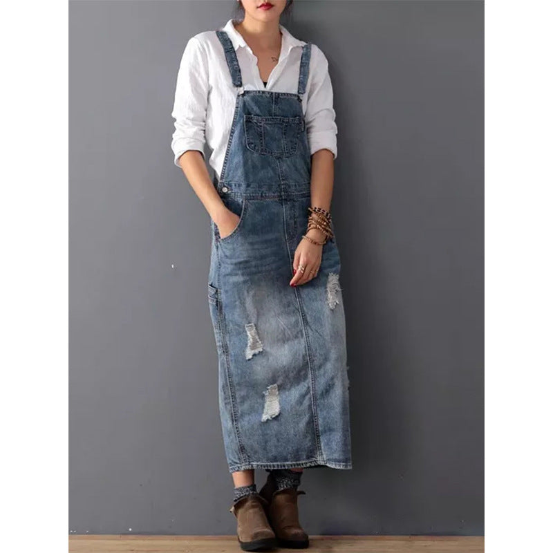 Variant image for Dames Denim Midi Jurk Elegante Stijl - Dewi-1
