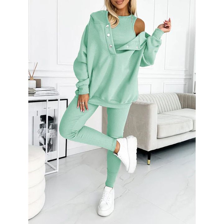 3-delige Knusse Hoodie Set voor vrouwen
