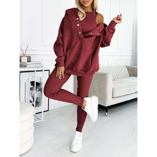 3-delige Knusse Hoodie Set voor vrouwen