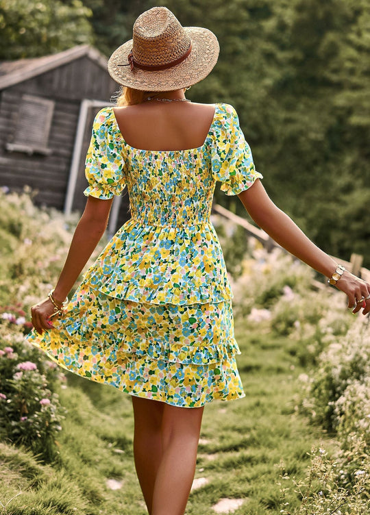 Dames Lange Jurk Bohemian Met Pofmouwen Voor Zomer - Sienna-6