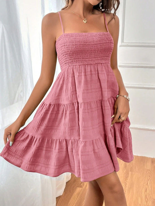 Variant image for Dames Geplooide Zomerjurk met Spaghettibandjes - Mae-36