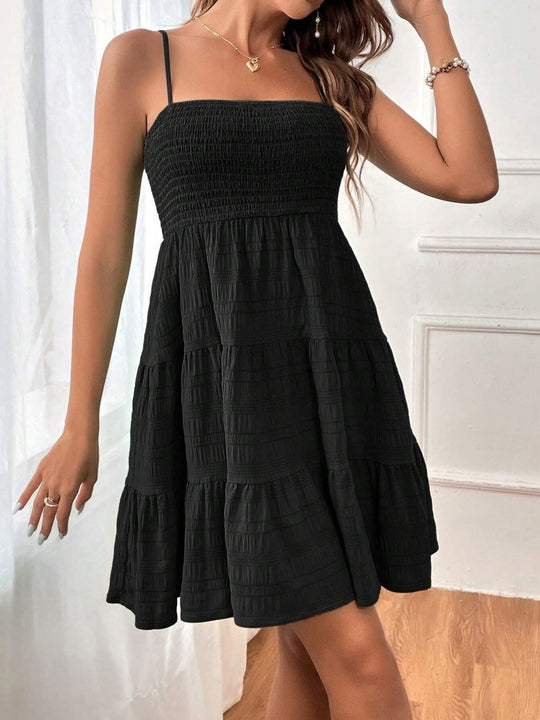 Variant image for Dames Geplooide Zomerjurk met Spaghettibandjes - Mae-1