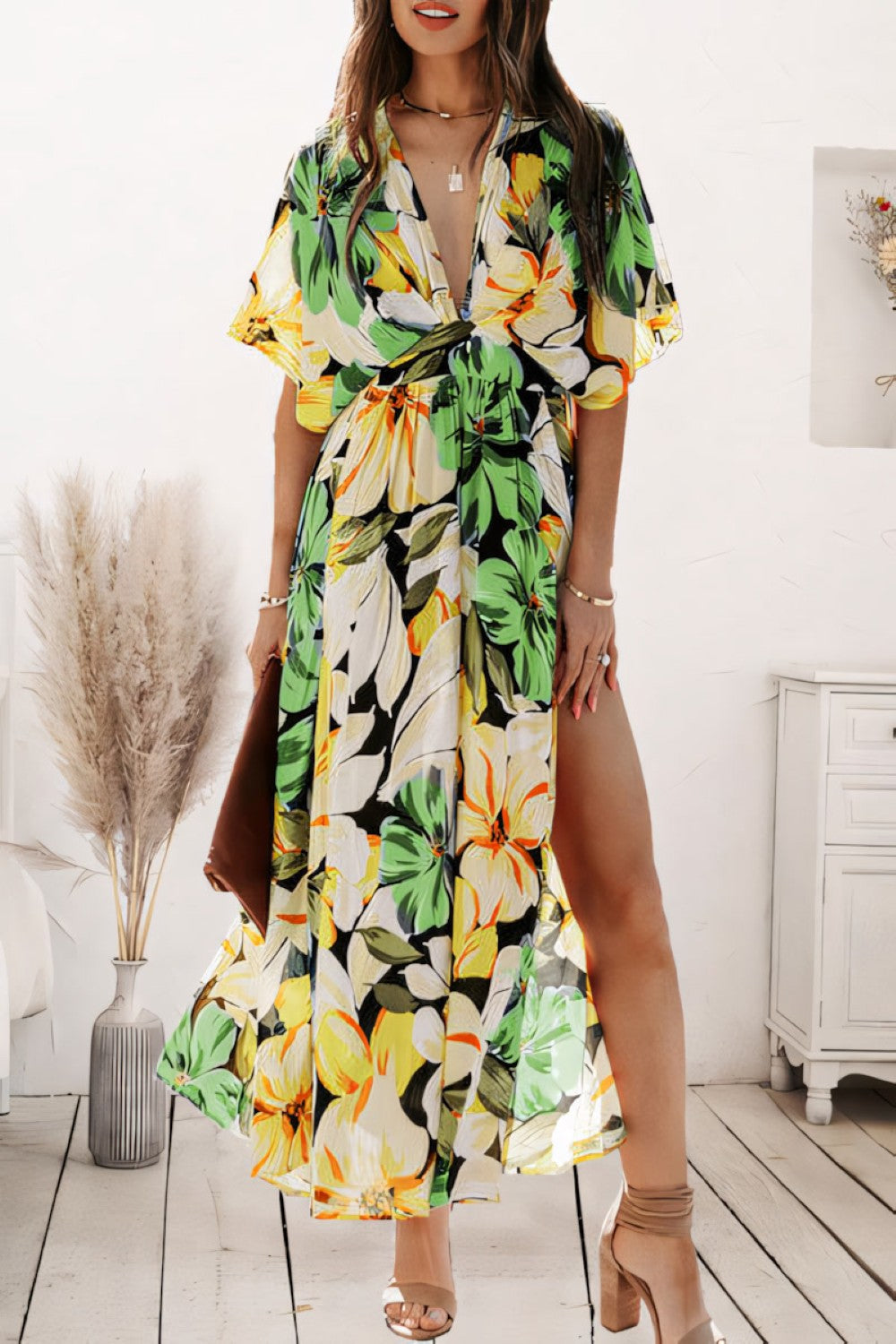 Variant image for Dames A-Lijn Maxi Jurk Elegante Bloemenprint - Orlinae-16
