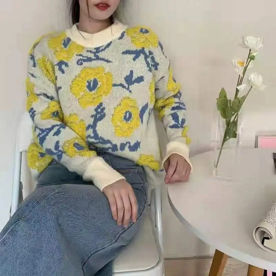 Ottilie - Trui met bloemenpatroon