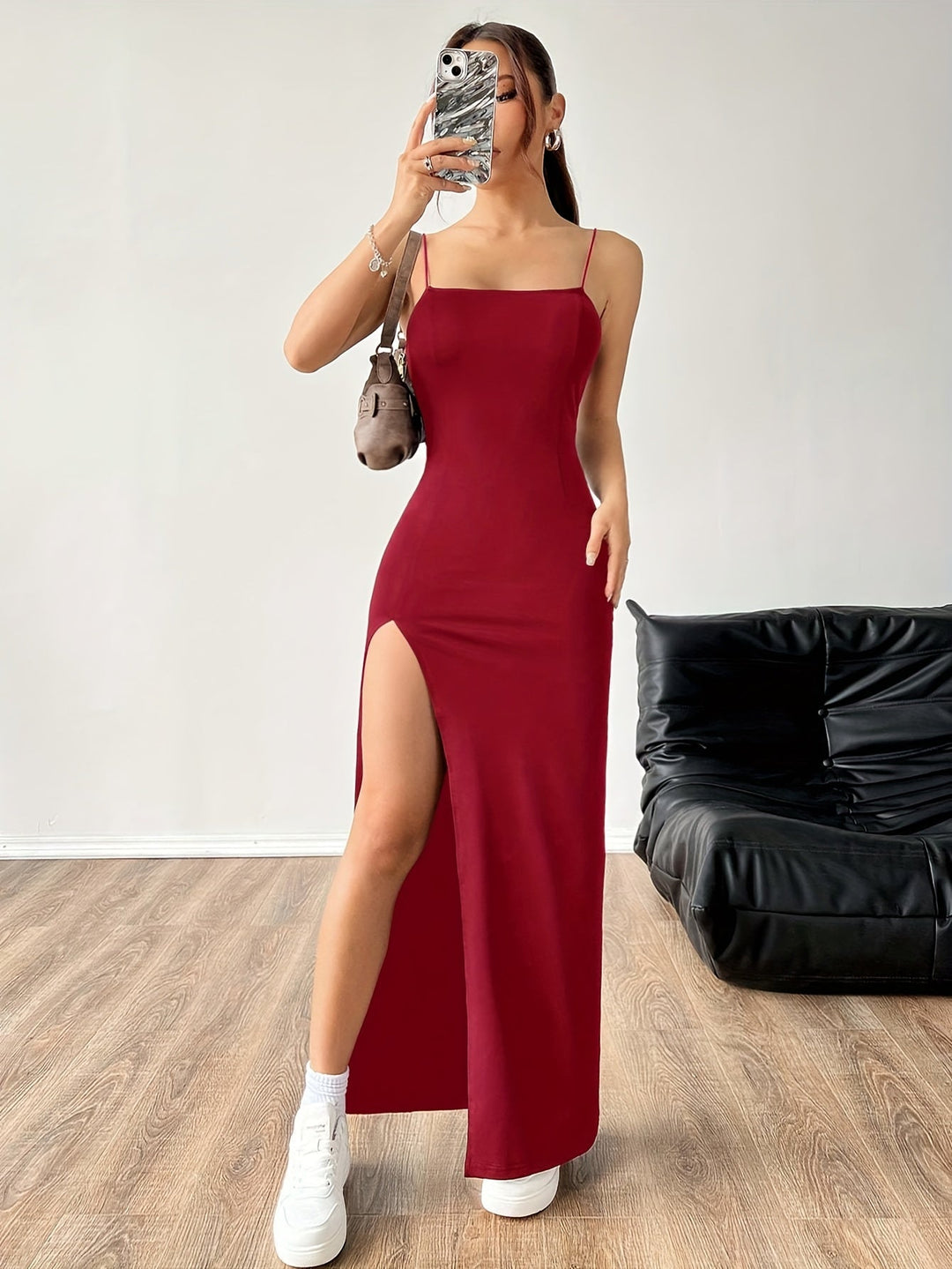 Variant image for Dames Maxi Jurk Elegante Cami met Split - Zomerstijl-4
