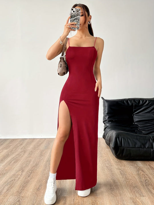 Variant image for Dames Maxi Jurk Elegante Cami met Split - Zomerstijl-4