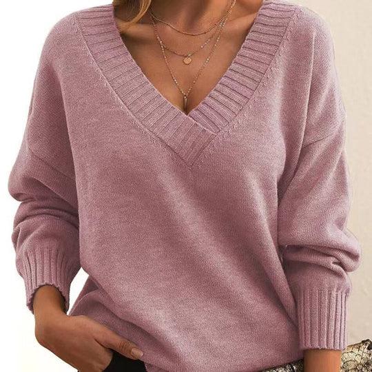 Joelle - Lässiger Pullover mit V Ausschnitt für jeden Anlass