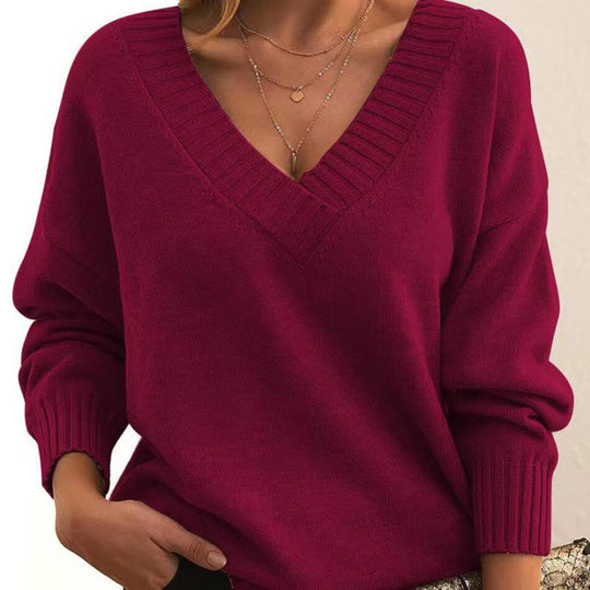 Joelle - Lässiger Pullover mit V Ausschnitt für jeden Anlass