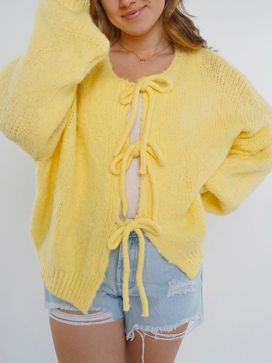 Alejandra - Oversized vest met striksluiting