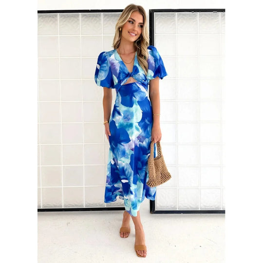 Dames Maxi Jurk Bloemenpatroon Elegante Lange Zomerjurk - Jasmijn-2