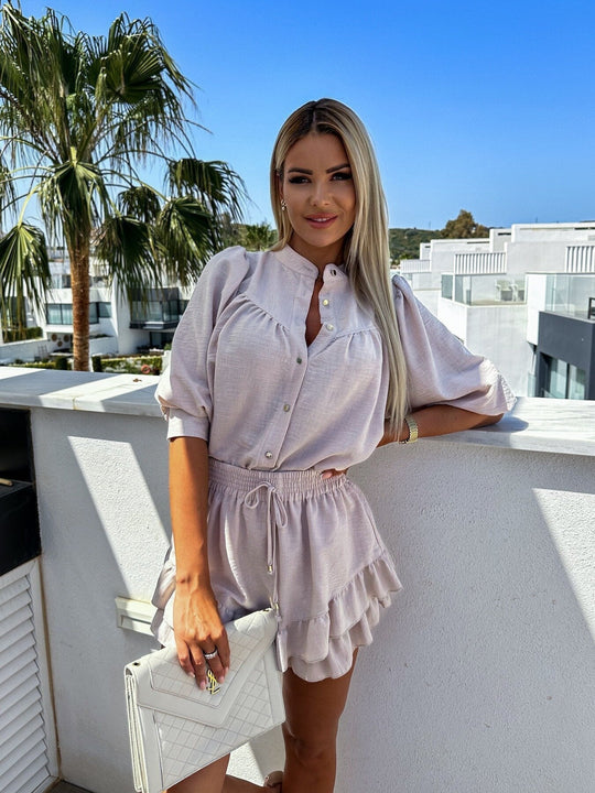 Variant image for Dames Ademend Katoenen Blouse en Rok Combinatie Elegante Stijl - Sophie-16