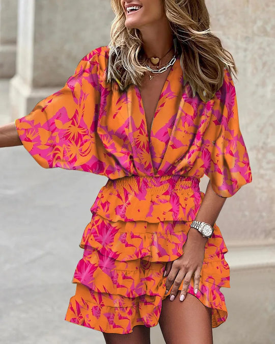 Dames Mini Jurk Met Print Flatterende Snit - Zomer Stijlvol - Caroline-4