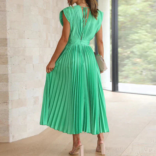 Dames Plooijurk Elegante Stijl Flatterend Silhouet - Iris-6