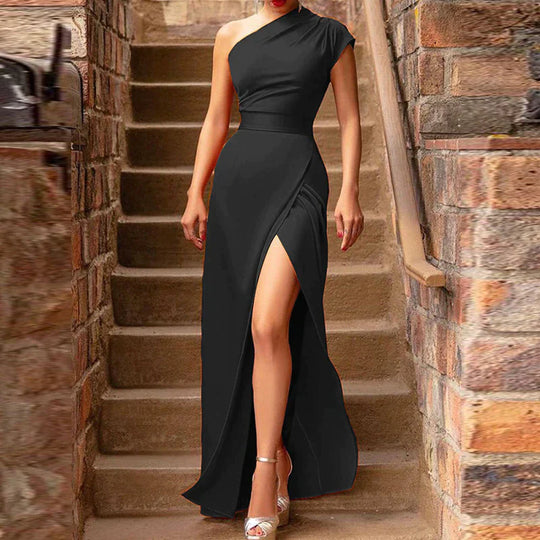 Dames Maxi Jurk One-Shoulder Elegante Zomerstijl - Prue-4