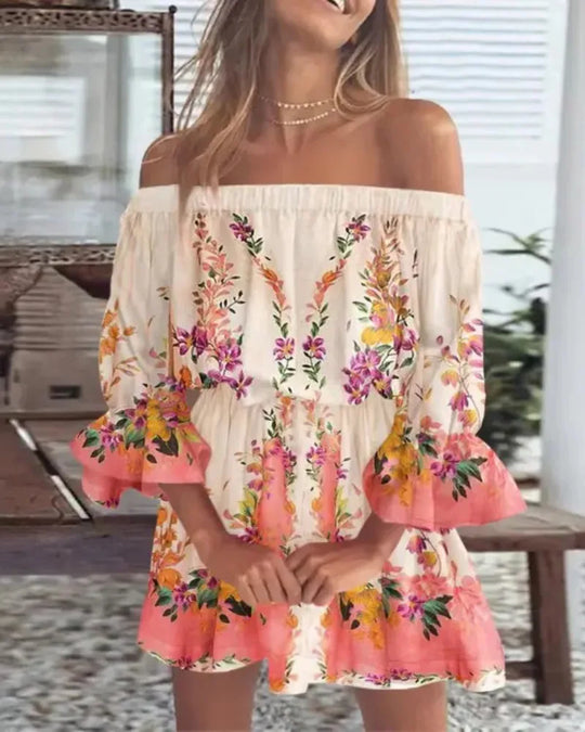 Variant image for Dames Off-Shoulder Geprinte Lange Jurk Voor Feestelijke Gelegenheden - Elsie-19