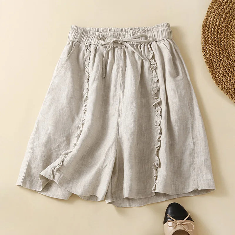 Variant image for Dames Korte Broek Lichtgewicht Katoen met Twee Zakken - Sylvie-1