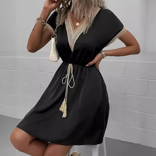 Variant image for Dames Boheemse Zomerjurk Lichte Stof met Kantafwerking - Adrianna-19