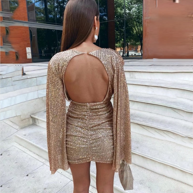 Dames Glitterjurk Elegante Snit Feestelijke Glitter Jurk - Lisa-5
