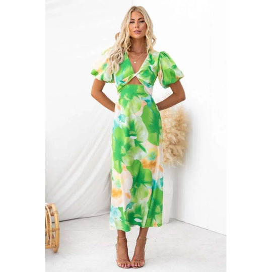Dames Maxi Jurk Bloemenpatroon Elegante Lange Zomerjurk - Jasmijn-3