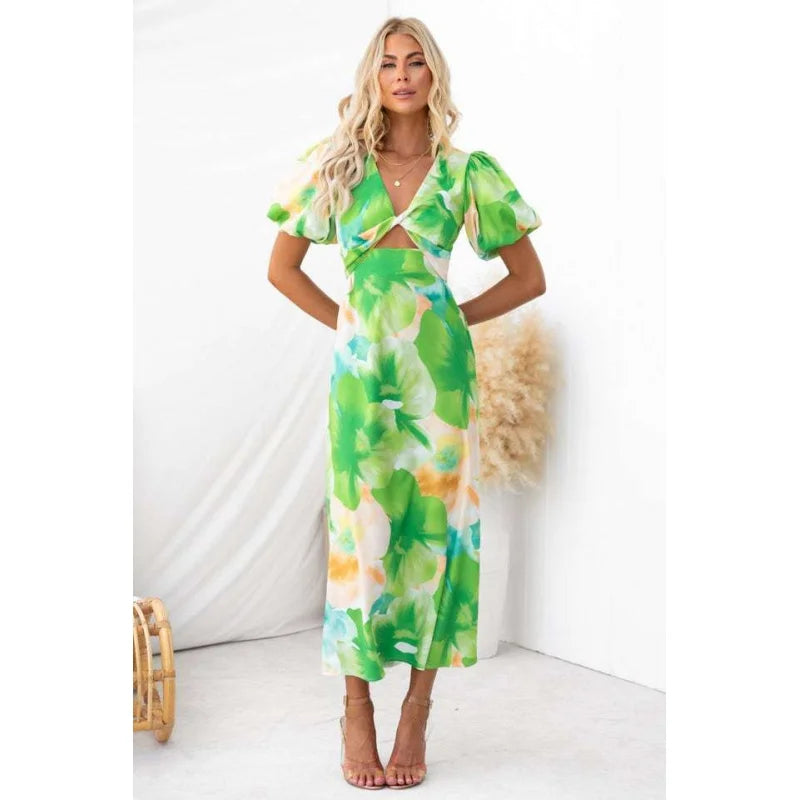 Variant image for Dames Maxi Jurk Bloemenpatroon Elegante Lange Zomerjurk - Jasmijn-5