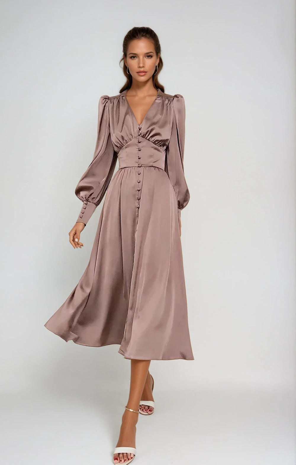 Dames Midi-jurk Elegante Vloeiende Pasvorm Voor Zomer - Ayumi-2