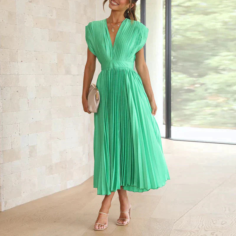 Dames Plooijurk Elegante Stijl Flatterend Silhouet - Iris-4