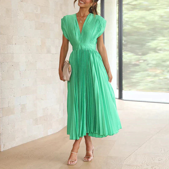 Dames Plooijurk Elegante Stijl Flatterend Silhouet - Iris-4