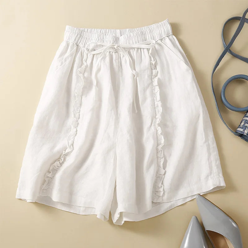 Variant image for Dames Korte Broek Lichtgewicht Katoen met Twee Zakken - Sylvie-5