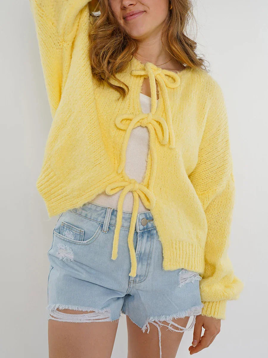 Alejandra - Oversized vest met striksluiting