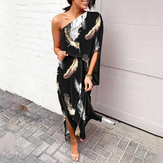 Variant image for Dames One-Shoulder Jurk Elegant Patroon - Feestelijke Kleding Camille-11