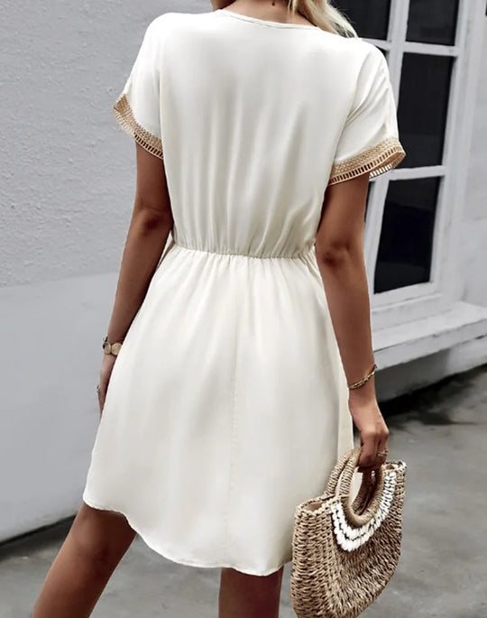 Dames Boheemse Zomerjurk Lichte Stof met Kantafwerking - Adrianna-3
