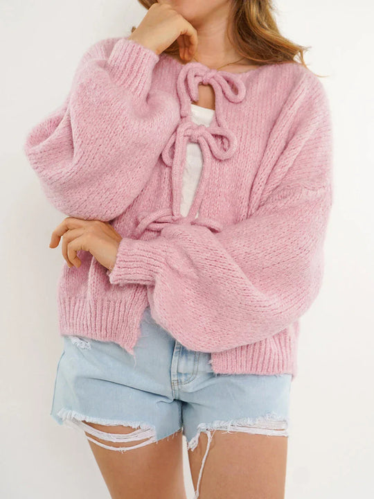 Alejandra - Oversized vest met striksluiting