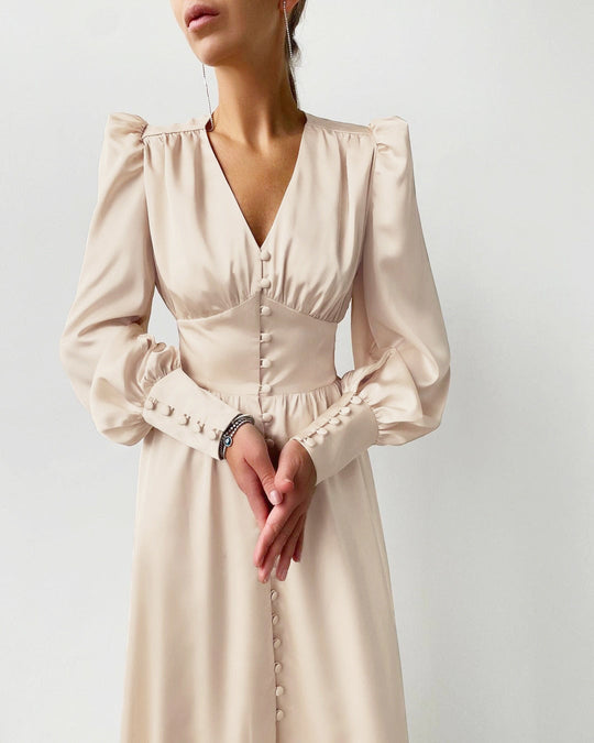 Dames Midi-jurk Elegante Vloeiende Pasvorm Voor Zomer - Ayumi-5