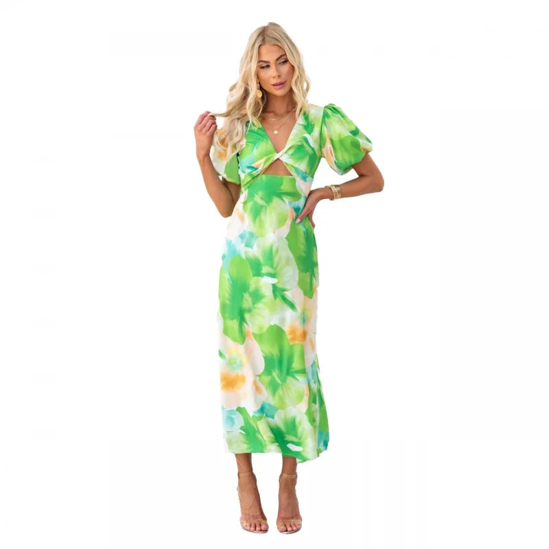 Dames Maxi Jurk Bloemenpatroon Elegante Lange Zomerjurk - Jasmijn-4