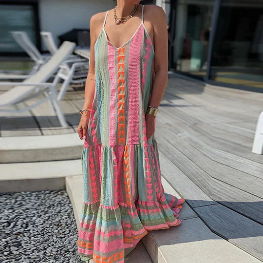 Variant image for Dames Mouwloze Jurk Elegant Ruches Casual Print - Sophie-11