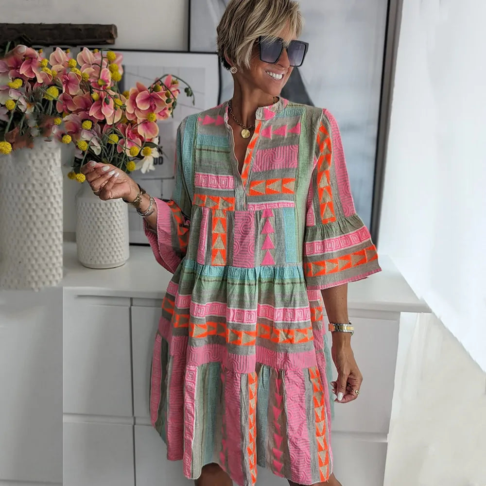 Variant image for Dames Midi Jurk Elegante Tijdloze Stijl - Rianna-1