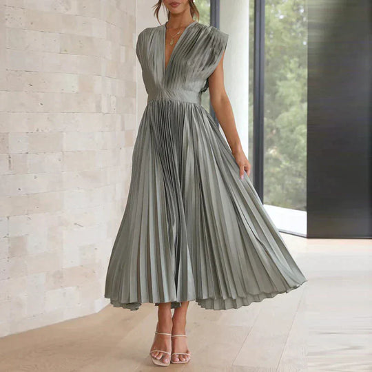 Variant image for Dames Plooijurk Elegante Stijl Flatterend Silhouet - Iris-21