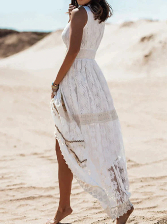 Dames Lange Jurk Ademend Boho Ontwerp - Feestelijke Zomer Kleding - Karmina-5