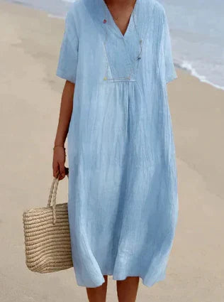 Variant image for Dames Linnen Jurk Elegant Ontwerp Ademend voor Zomer - Amanda-1