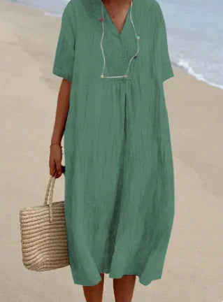 Variant image for Dames Linnen Jurk Elegant Ontwerp Ademend voor Zomer - Amanda-11