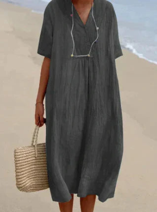 Variant image for Dames Linnen Jurk Elegant Ontwerp Ademend voor Zomer - Amanda-16
